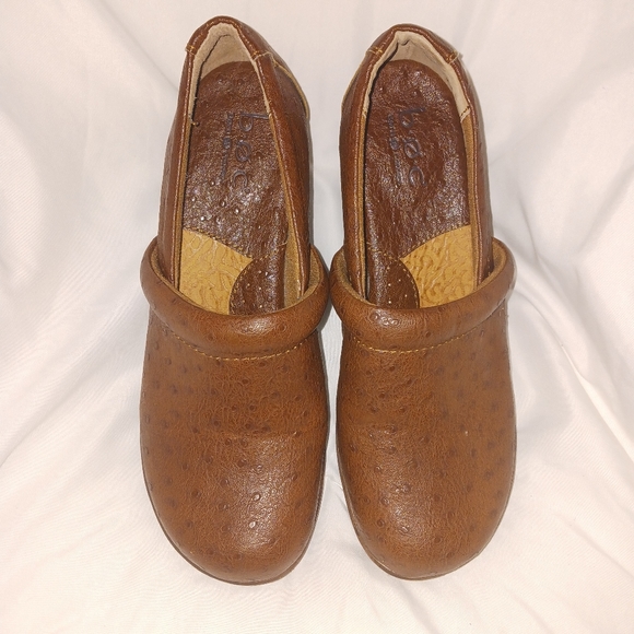 B.O.C. Born Concept Women's Clogs Nursing Shoe Brown Ostrich Sz. 9.5 - Picture 2 of 10